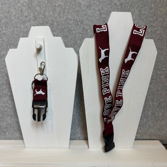 5 VS Love Pink Lanyards Keychain Combo ID Holder NWOT 19" Work School Themepark - Picture 7 of 9